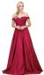 Sweetheart Off-the-Shoulder Lace Bust Long Prom Dress in Burgundy